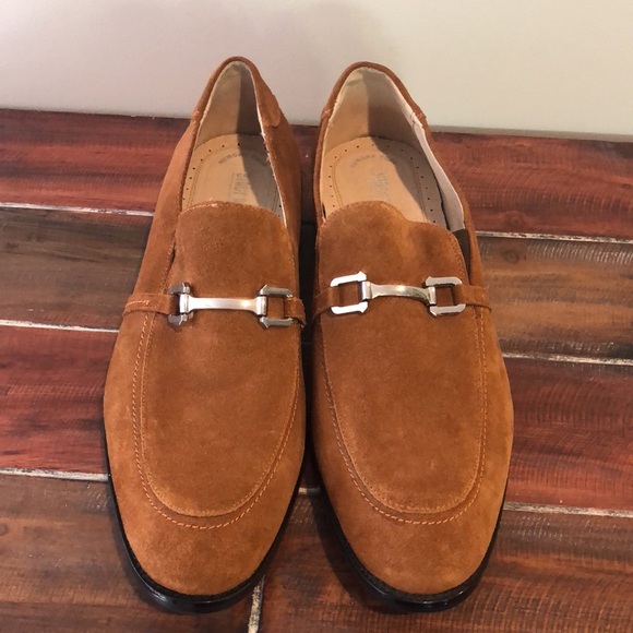 Stacy Adams "Gulliver" Genuine Leather Suede Silver Bracelet Loafer Shoes 12 - Picture 4 of 8